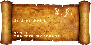 Wittye Judit névjegykártya